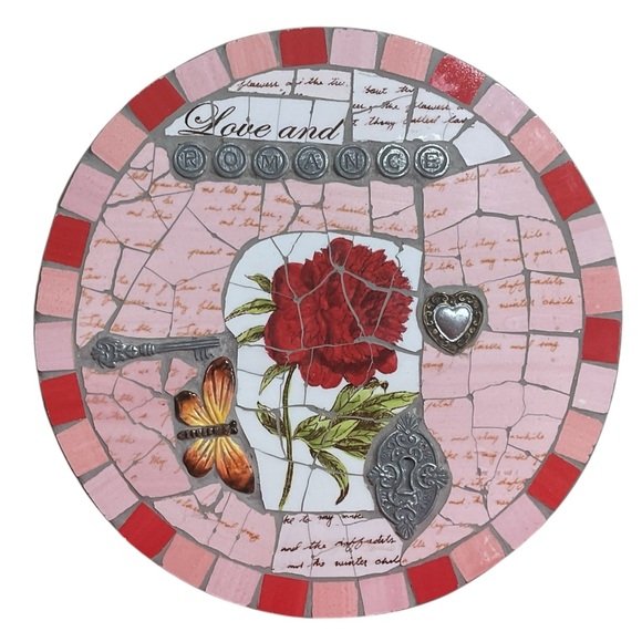 Home Interiors Love & Romance Mosaic Wall Plaque 9-3/4” - Picture 1 of 4